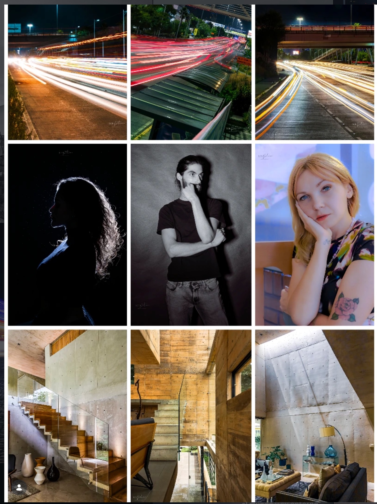Portrait photography collection showing diverse subjects